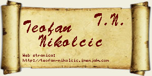 Teofan Nikolčić vizit kartica